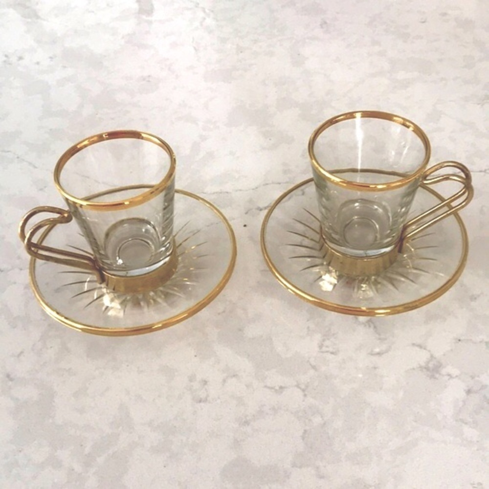 2 Espresso glass cups